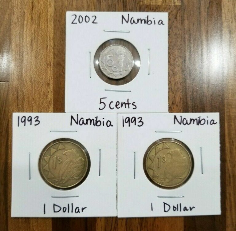 Read more about the article 1993 Namibia 1 Dollar Coins and 2002 Namibia 5 Cents Coin (African Coins)