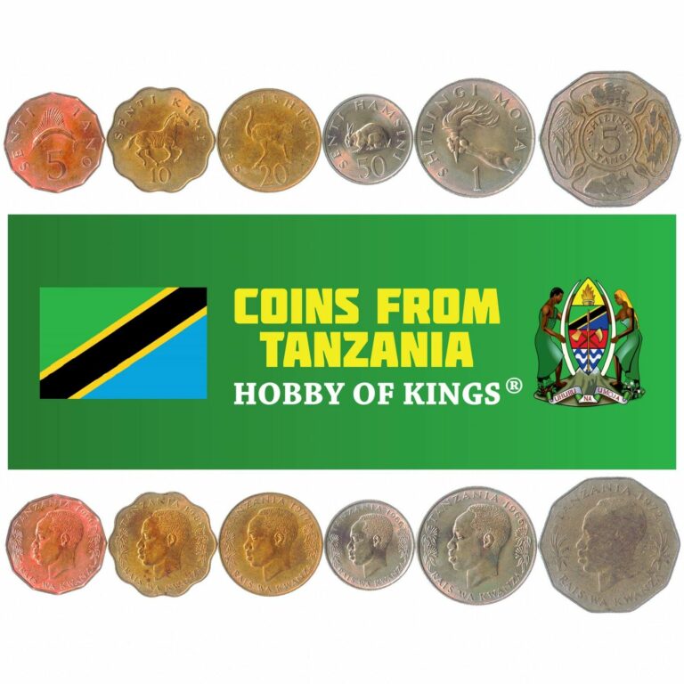 Read more about the article SET OF 6 COINS FROM TANZANIA: 5  10  20  50 SENTI  1  5 SHILLINGS. 1966-1984