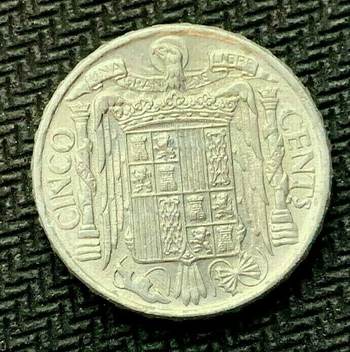 Read more about the article 1945 Spain 5 Centimos Coin UNC +     Higher Grade World Coin     #C977