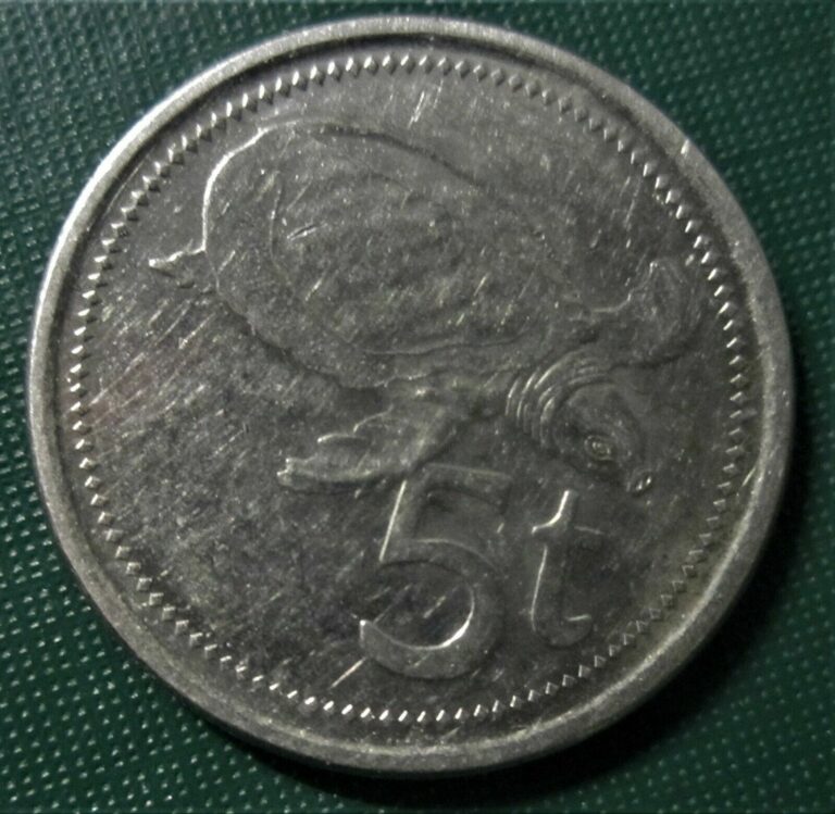 Read more about the article PAPUA NEW GUINEA 2004 Five Toea 5 Cent Pig Nose Turtle 1 Coin LOW SHIPPING A 1