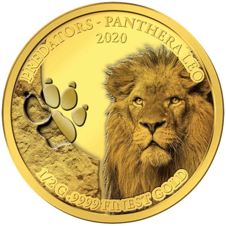 Read more about the article 2020 Senegal Gold Coin Lion Panthera Leo Cat Big Five Predators Fauna Wildlife