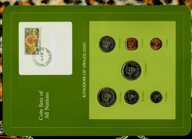 Read more about the article Coin Sets of All Nations Swaziland 1975-1982 UNC 1 cent 1975 1 Lilangeni 1981