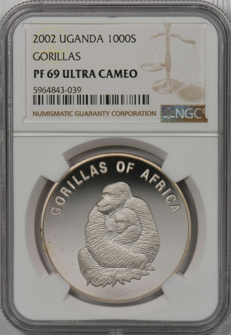 Read more about the article Uganda 2002 1000 Shillings Gorillas animal NGC PF69UC NG1312 combine shipping