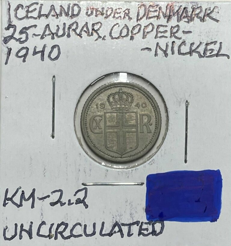 Read more about the article 1940  TWENTY-FIVE AURAR  ICELAND UNDER DENMARK COIN  FREE SHIPPING