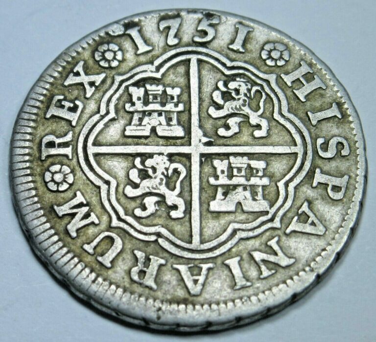 Read more about the article 1751 Spanish Silver 1 Reales Genuine Antique 1700s Colonial Pirate Treasure Coin