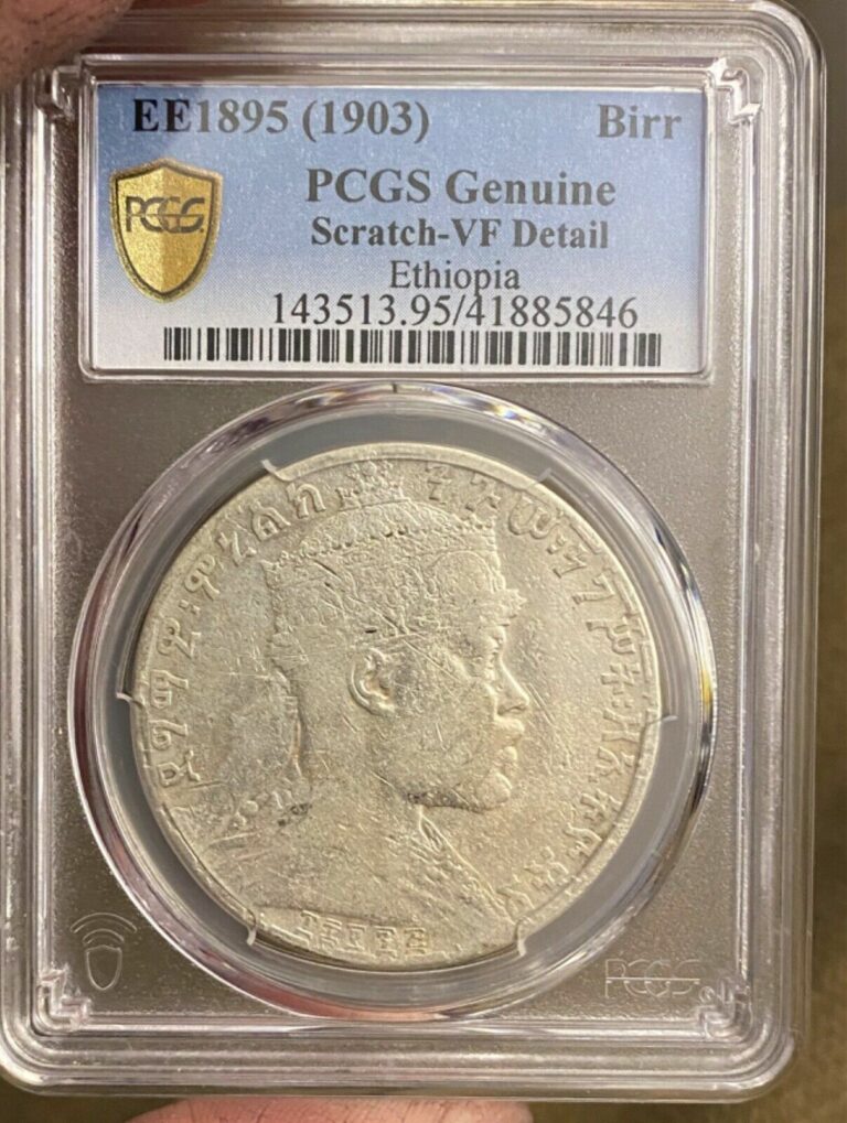 Read more about the article PCGS GOLD SHIELD Ethiopia (EE 1895) 1902-1903 1 Birr Silver Coin 1970 S Lincoln