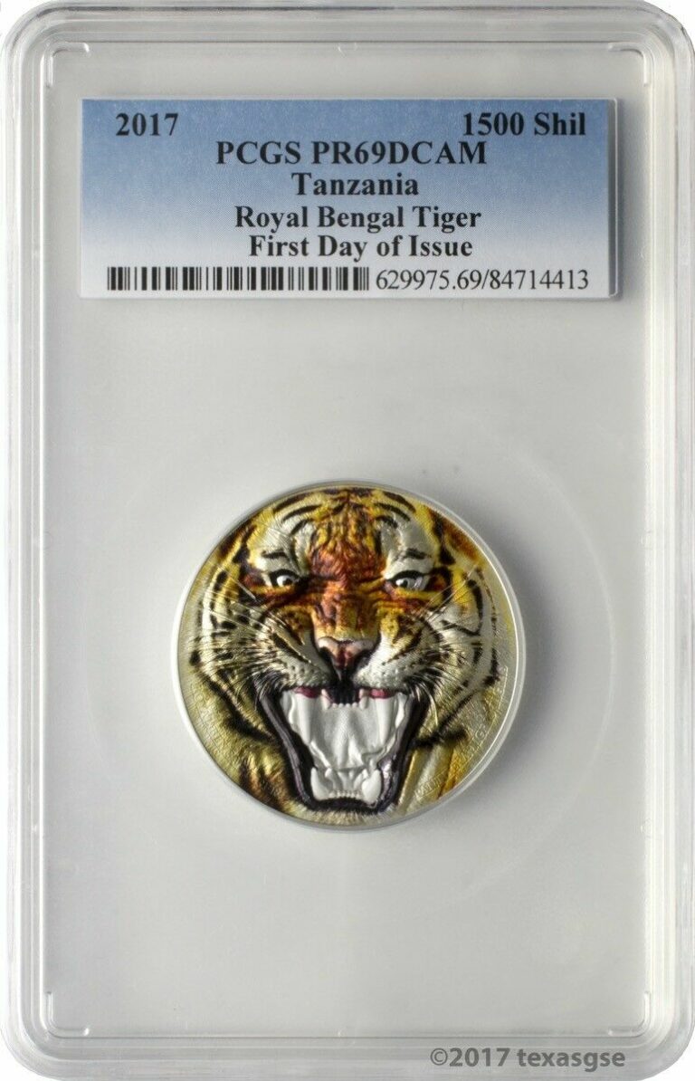 Read more about the article 2017 1500 Shilling Tanzania Royal Bengal Tiger 2oz. Silver Coin PCGS PR69DCAM FD