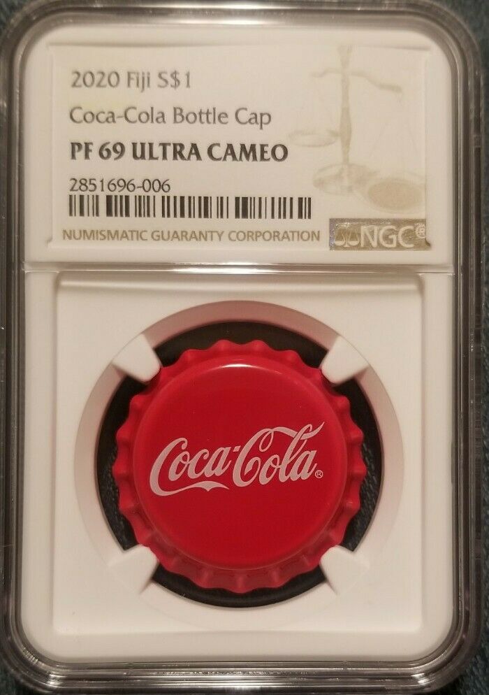 Read more about the article Fiji 2020 $1 .999 Fine Silver Coca-Cola Bottle Cap Coin NGC PF 69 Ultra Cameo