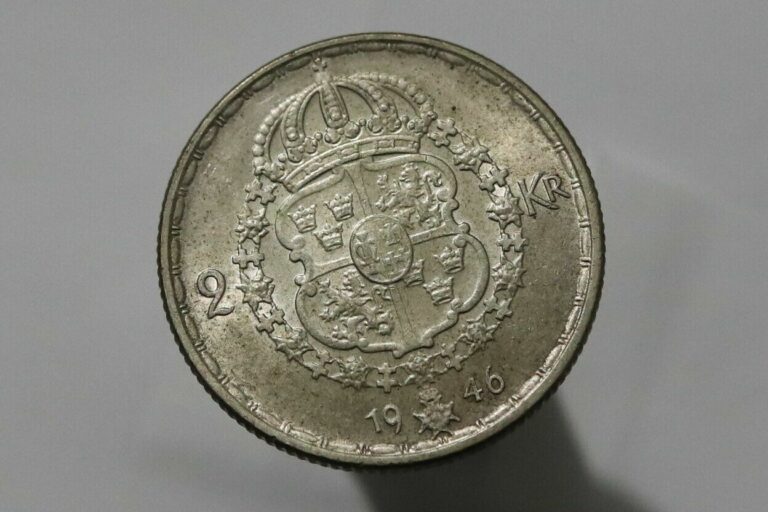 Read more about the article Sweden 2 kronor 1946 King Gustav V and Crowned Arms KM#815 B41 WH21