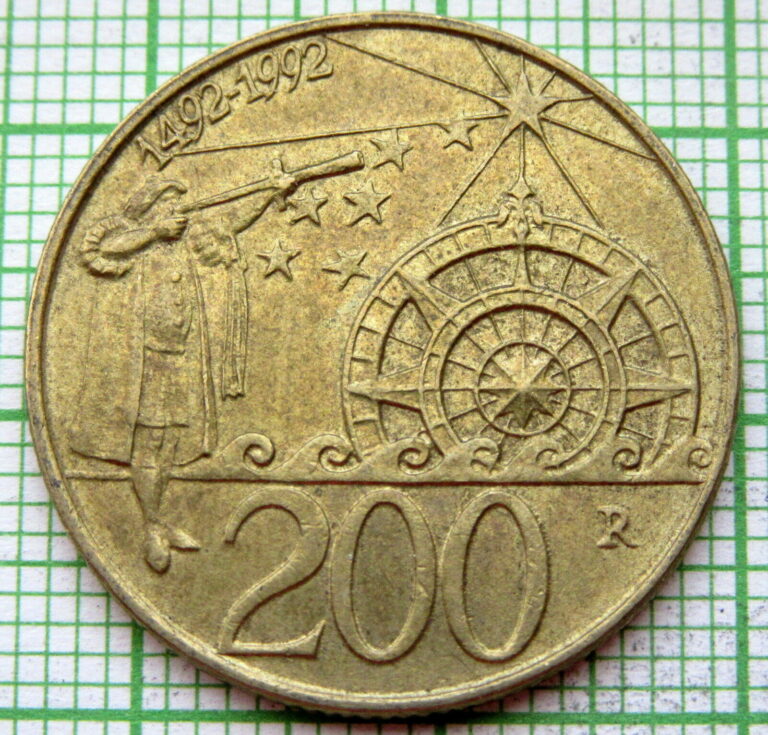 Read more about the article SAN MARINO 1992 200 LIRE  DISCOVERY OF AMERICA  UNC