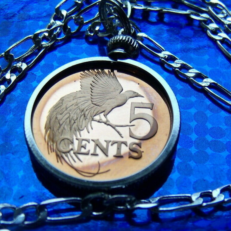 Read more about the article 1974 Trinidad and Tobago Island Coin Pendant  30″ Sterling Silver Chain Necklace
