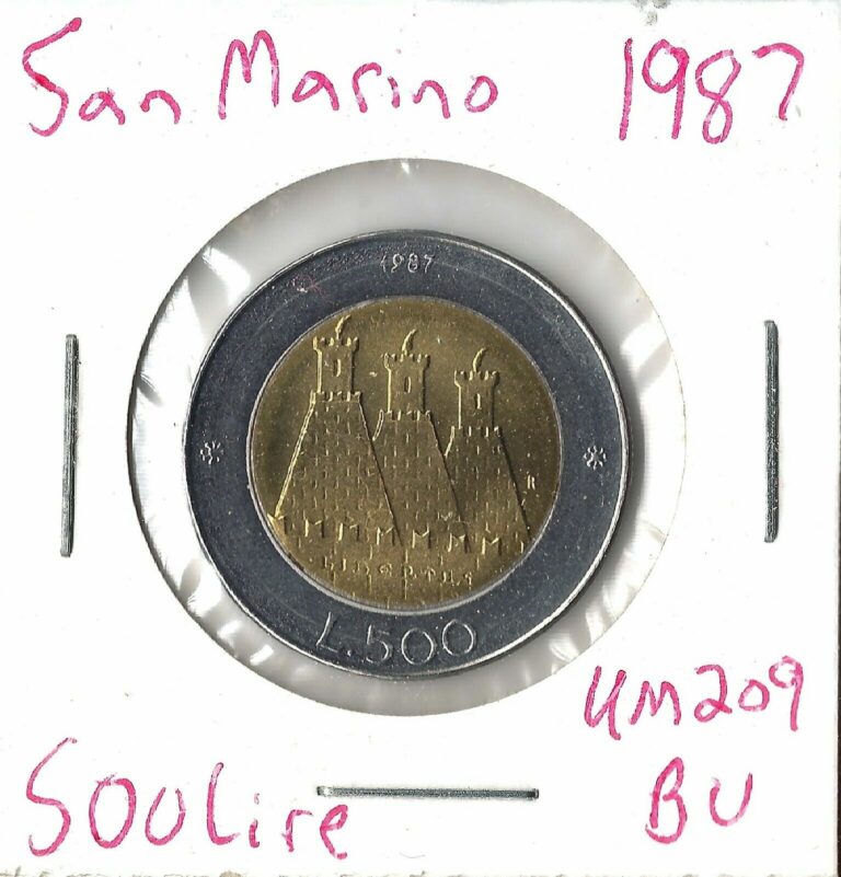 Read more about the article Coin San Marino 500 Lire 1987 KM209  combined shipping