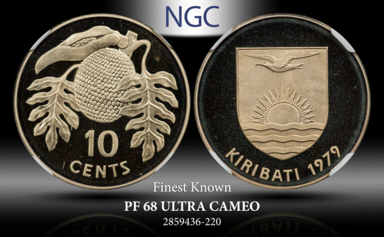 Read more about the article 1979 KIRIBATI 10C PF 68 ULTRA CAMEO NGC TONED COIN FINEST KNOWN