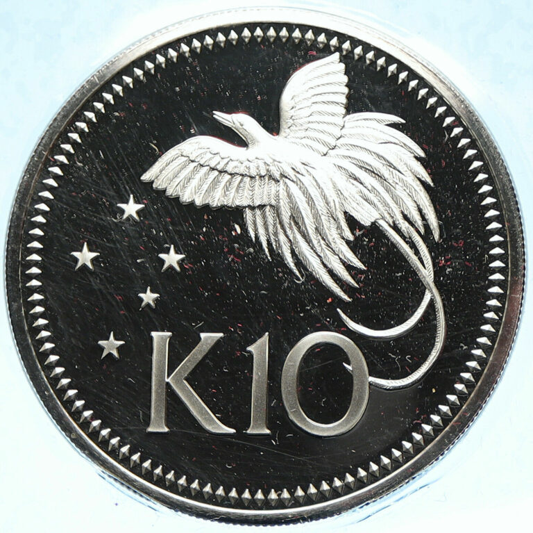 Read more about the article 1975 PAPUA NEW GUINEA Large 4.5CM Exotic Bird Proof Silver 10 Kina Coin i104780