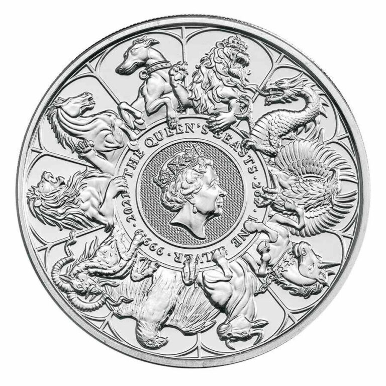 Read more about the article 2021 U.K. 5 Pound 2 oz Silver Queen’s Beast Completer Coin BU