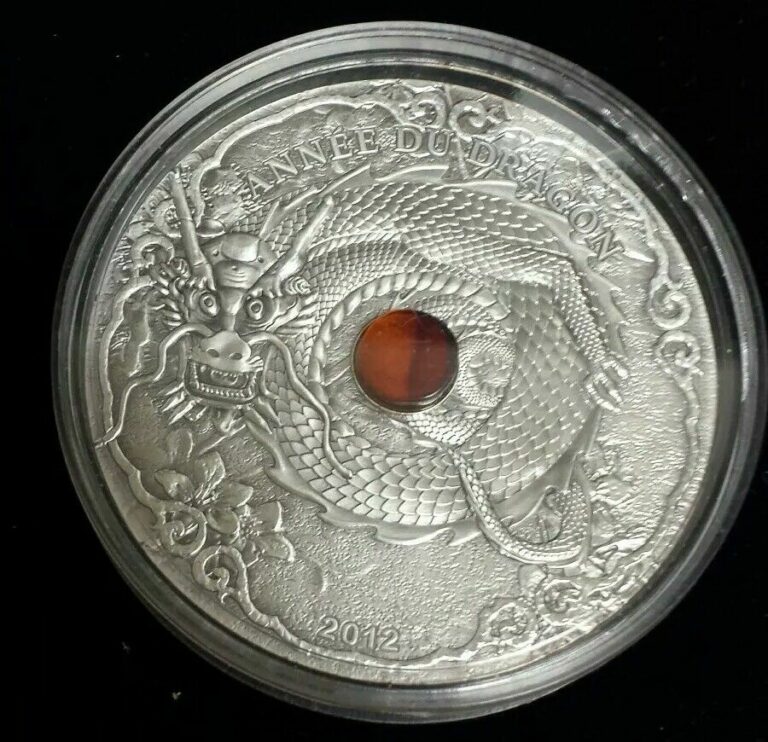 Read more about the article Rare 2012 Republique Togolaise 1500 Francs 2 oz .999 Silver Coin Year of Dragon
