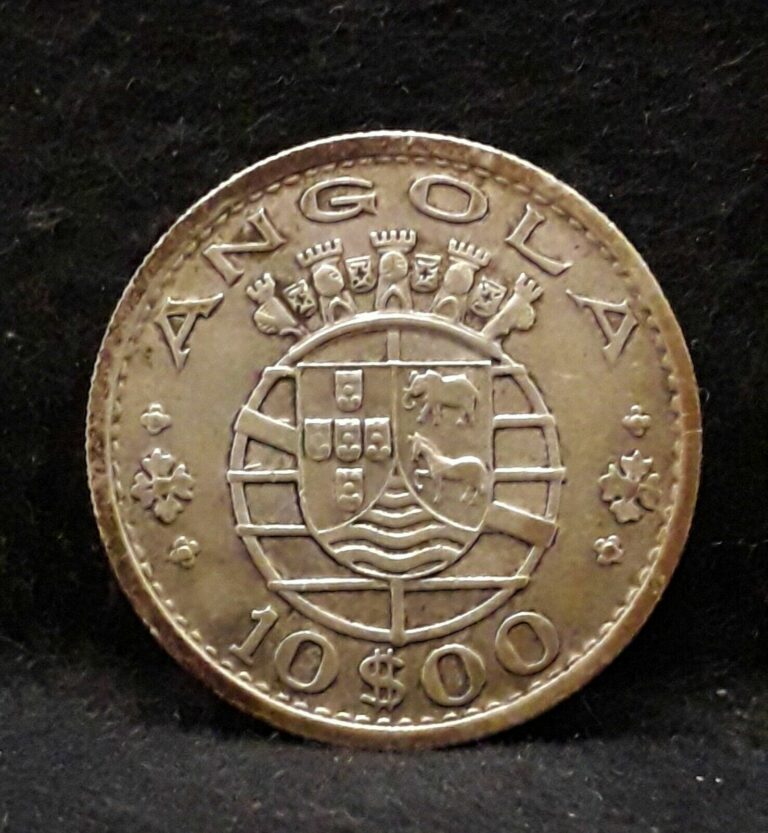 Read more about the article 1952 Portuguese Angola (Colony) silver 10 escudos  KM-73 (AN2)