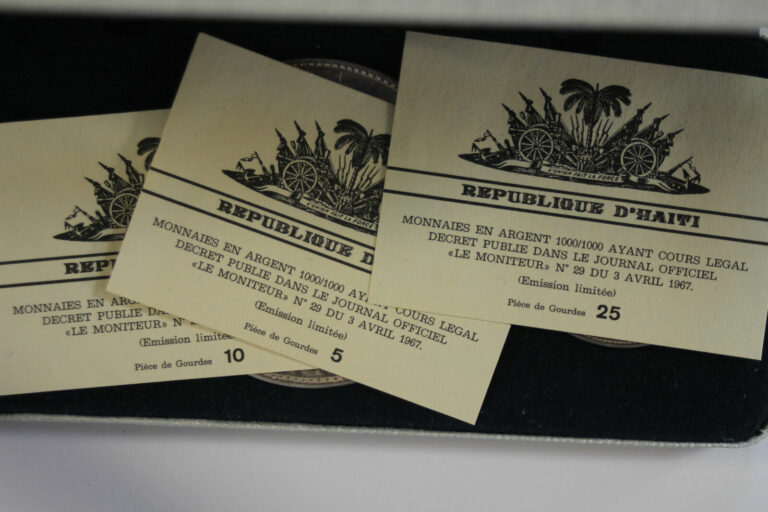 Read more about the article 1967- Haiti Silver Proof Set (Franklin Mint) 3 Coin Set 6.04oz ASW (NUM5972)