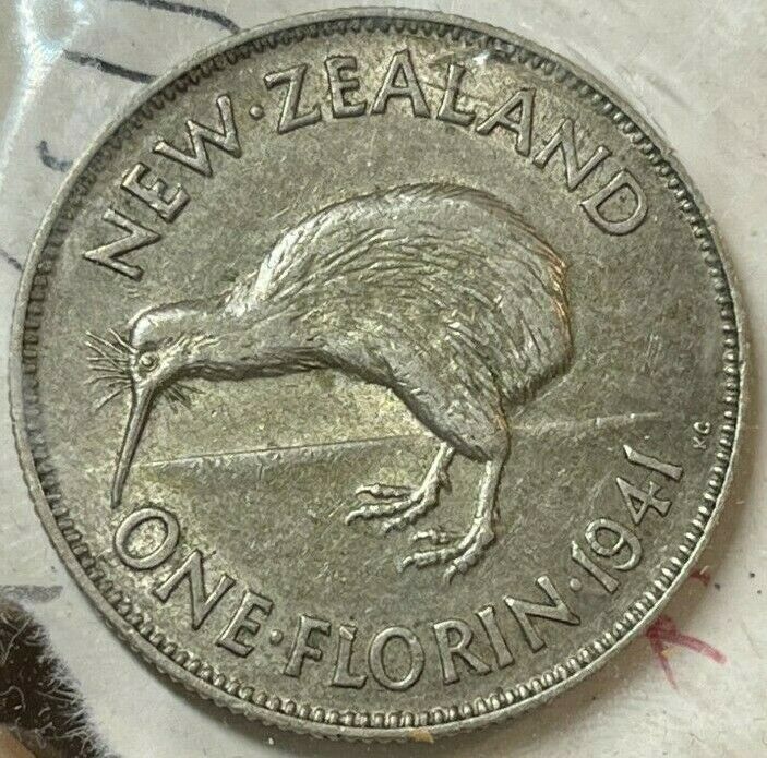 Read more about the article 1941 New Zealand One Florin Silver World Coin Great Condition