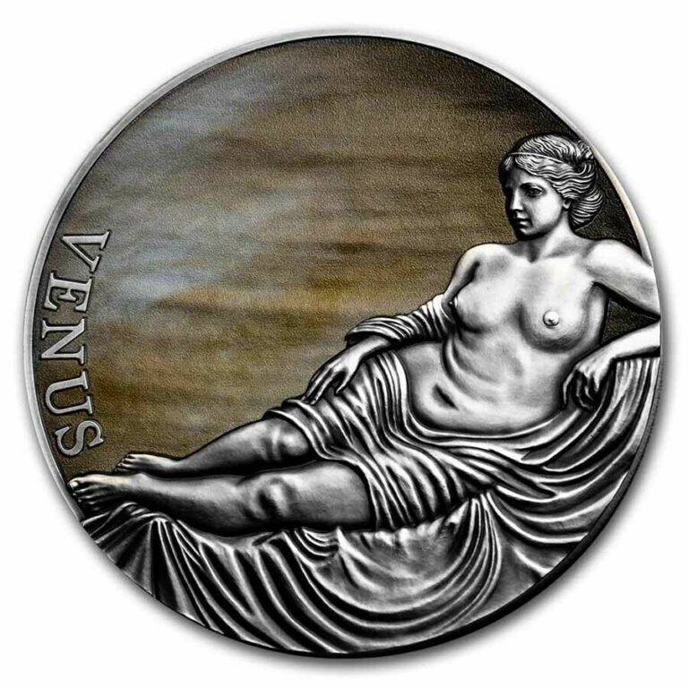 Read more about the article 2021 Cameroon 3 oz Antique Silver Planets and Gods; Venus – SKU#244338