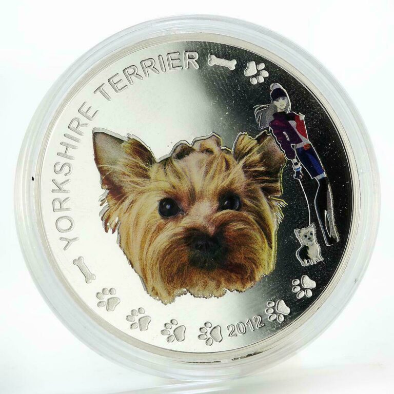 Read more about the article Benin 1000 francs Yorkshire Terrier colored silver coin 2012