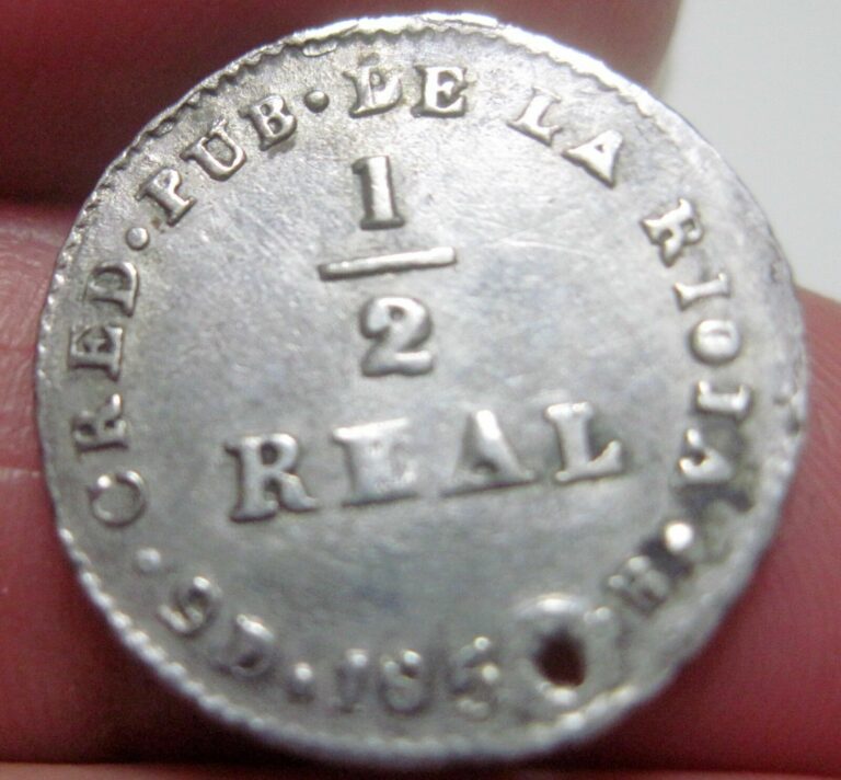 Read more about the article 1854 ? B (ARGENTINA) 1/2 REAL (SILVER) CONFEDARATION —very rare—