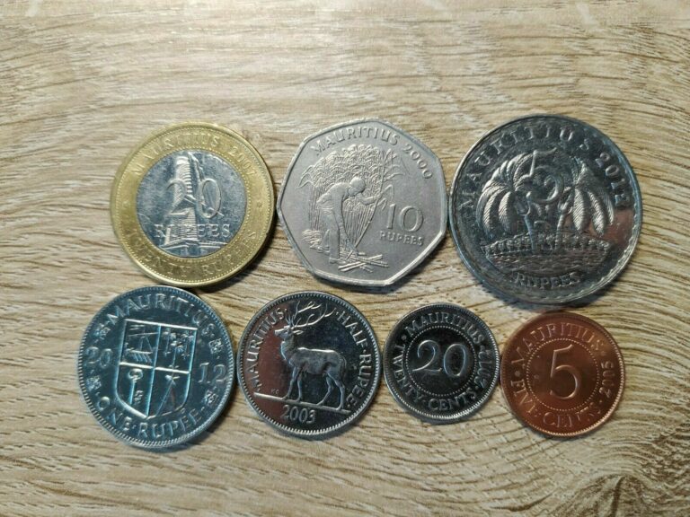 Read more about the article Mauritius set of 7 coins 20+10+5+1+1/2 rupee 20+5 cent 2000-2012