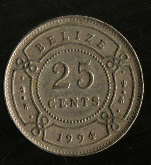 Read more about the article Belize  1 QUARTER  25 cents  Queen Elizabeth coin. Coin shown is an example.