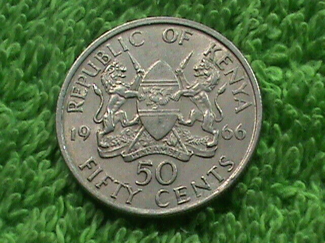 Read more about the article KENYA   50 Cents   1966   ALMOST  UNC  .