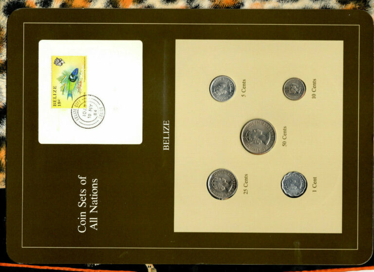 Read more about the article Coin Sets of All Nations Belize 1979-1983 UNC 25 cent 1981 10 50 cent 1980