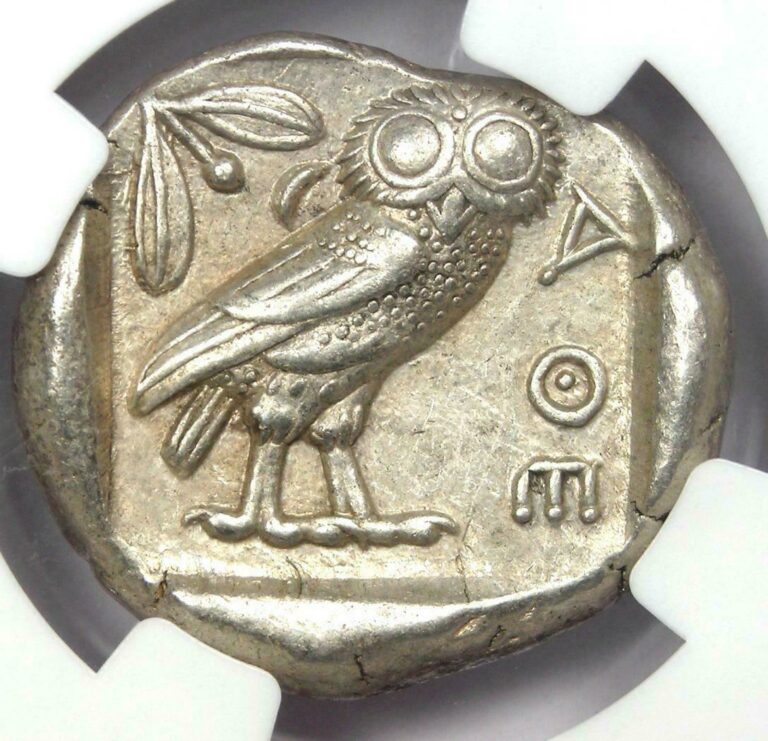 Read more about the article Ancient Athens Greece Athena Owl Tetradrachm Coin (440-404 BC) – NGC XF (EF)