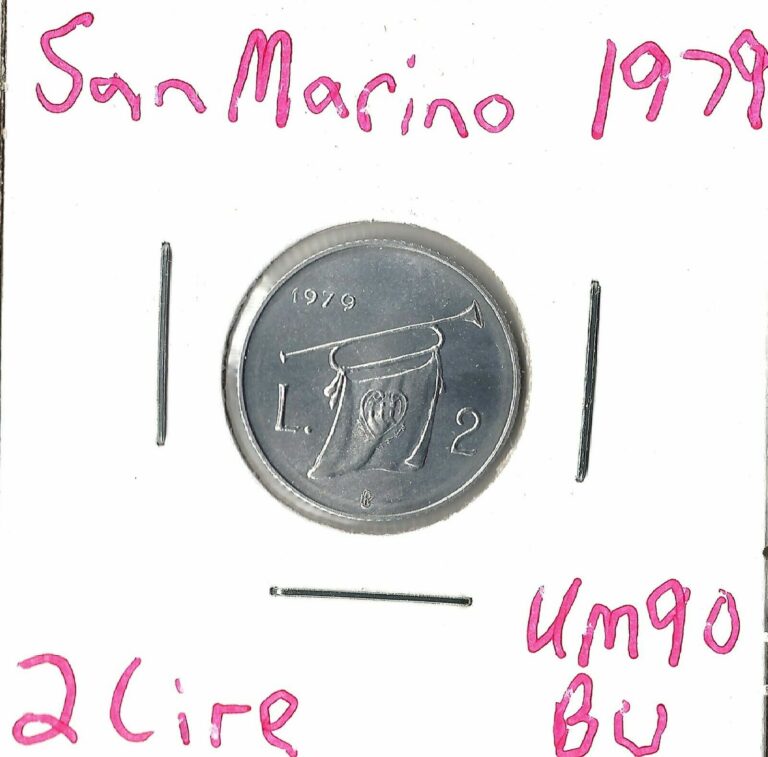 Read more about the article Coin San Marino 2 Lire 1979 KM90  combined shipping