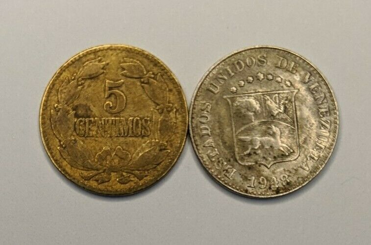 Read more about the article 1944 and 48  5 Centimos Venezuela a Lot of 2 High Value Coins