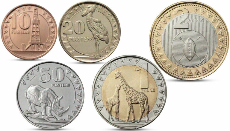 Read more about the article SOUTH SUDAN 5 COINS SET ANIMALS RHINO BIRD GIRAFFE 1 + 2 POUNDS BIMETAL 2015 UNC