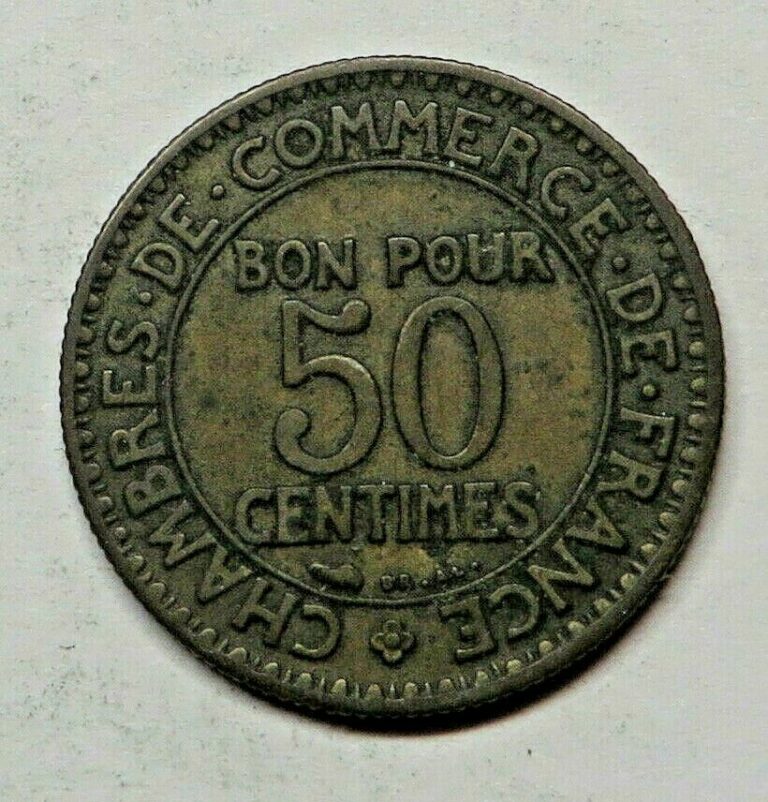 Read more about the article France 50 Centimes 1922 Aluminum-Bronze KM#884