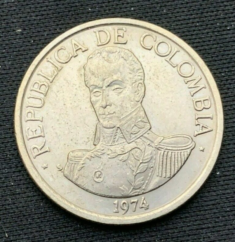 Read more about the article Colombia 1974  Un   1 Peso UNC      Copper Nickel Coin      #K582