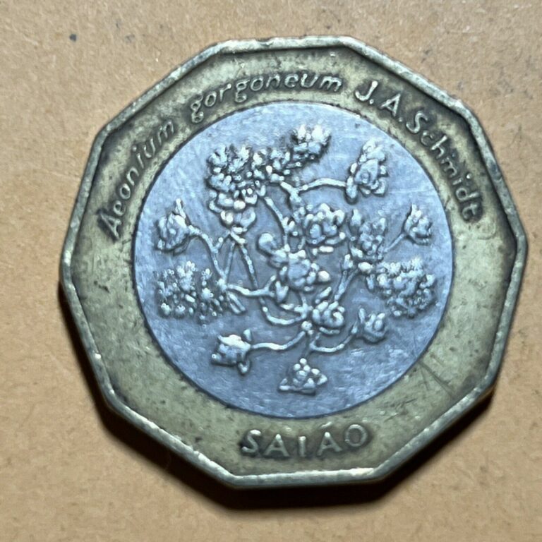 Read more about the article Cape Verde 100 Escudos Current Circulated Bimetallic Coin – Aeonium design