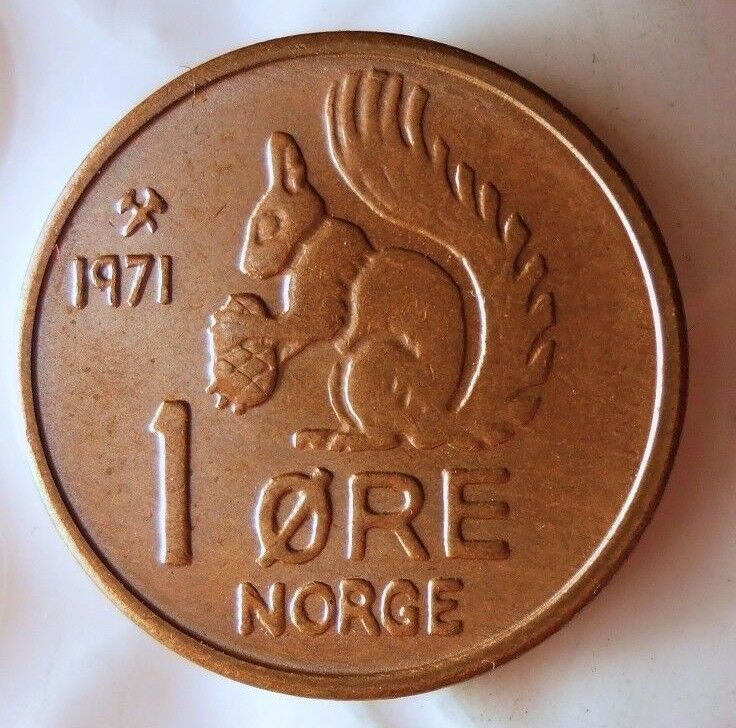 Read more about the article 1971 NORWAY ORE – UNCIRCULATED – From Roll – Squirrel Coin – FREE SHIPPING