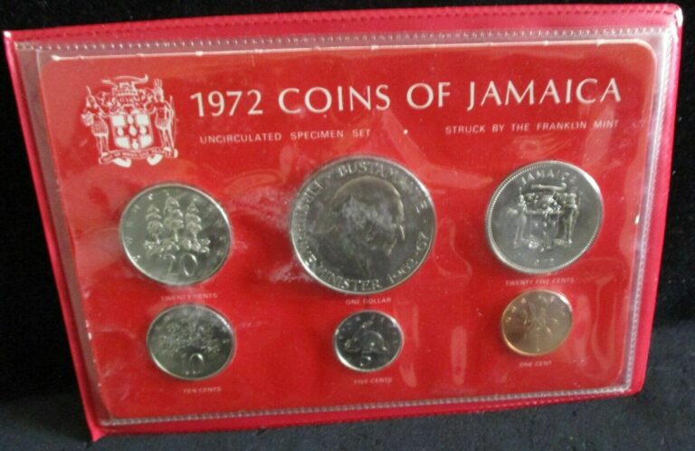 Read more about the article 1972 Coins of Jamaica Uncirculated Specimen Set – Struck by Franklin Mint