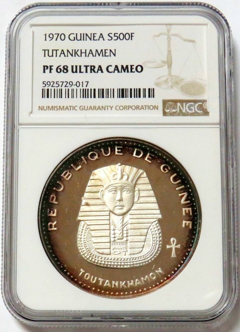 Read more about the article 1970 SILVER GUINEA KING TUT EGYPTIAN RULER MASTERPIECE COLLECTION NGC PF 68