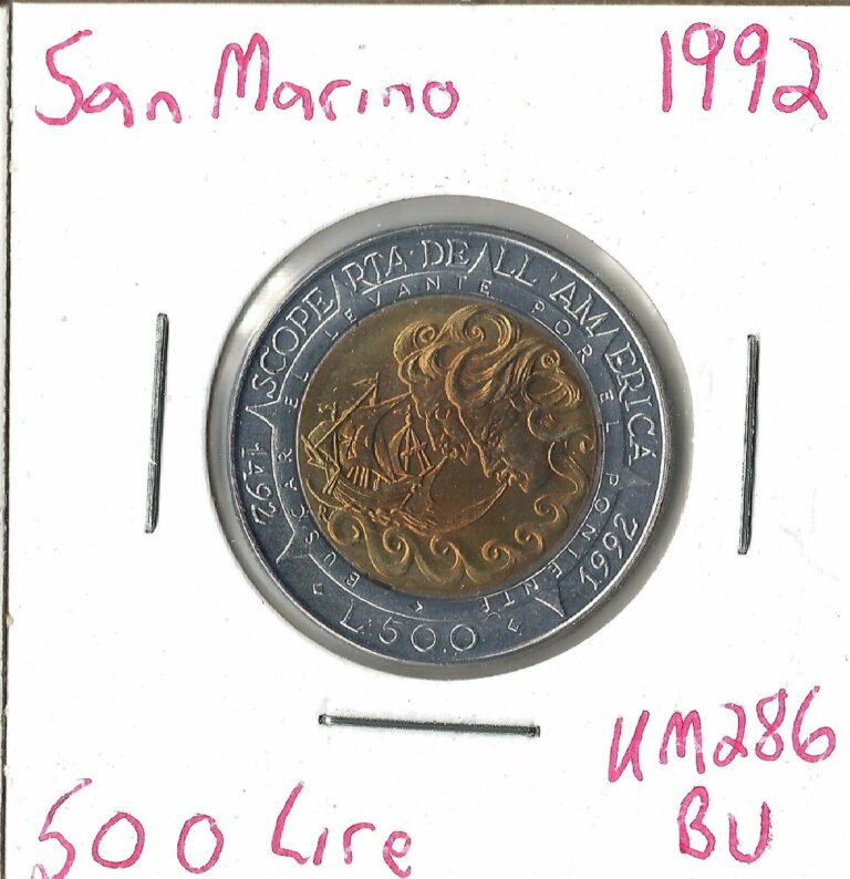 Read more about the article Coin San Marino 500 Lire 1992 KM286  combined shipping
