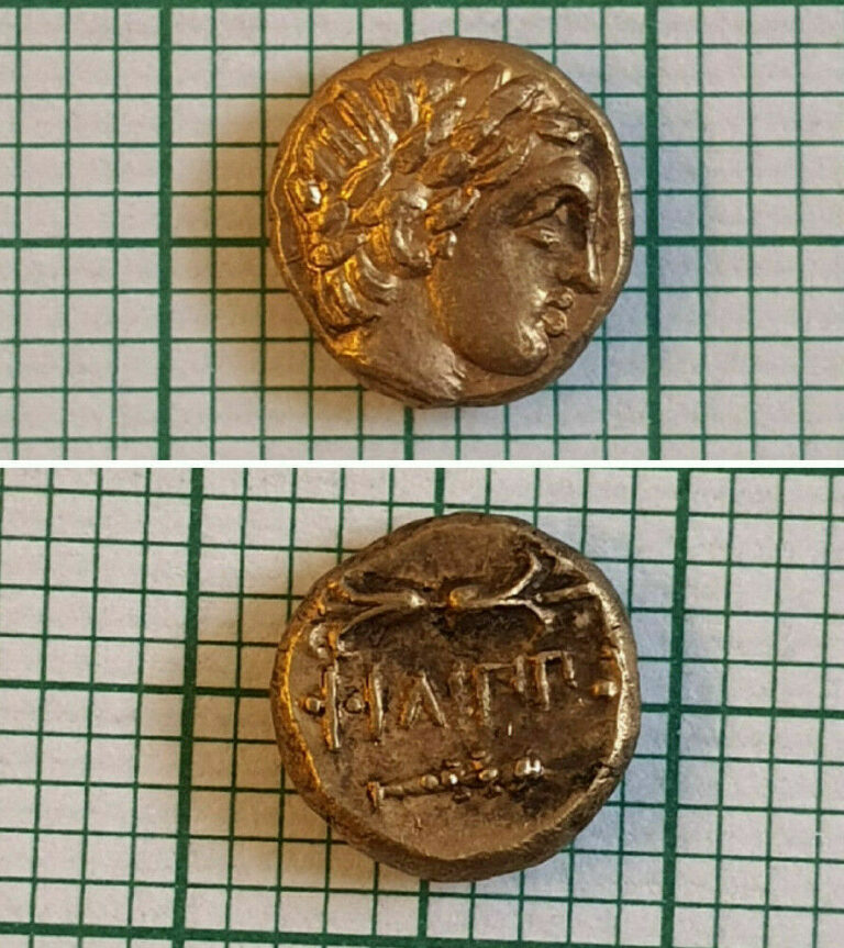 Read more about the article Rare Grece Gold coin   King of Macedonia  Philip II 1/8 STATER -1.06 g.