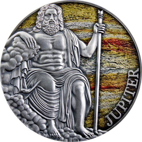 Read more about the article Jupiter Planets and Gods 3 oz Antique finish Silver Coin CFA Cameroon 2021