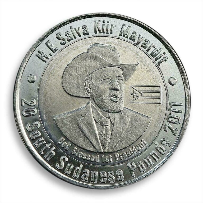 Read more about the article Southern Sudan  a set of 2 coins  20 pounds  First President  2011