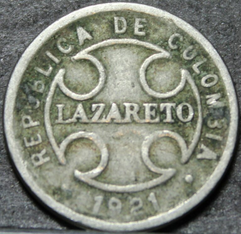 Read more about the article Colombia 2 Centavos  1921 Lazareto Leprosy Colony Leprosarium~RARE 350k Minted~