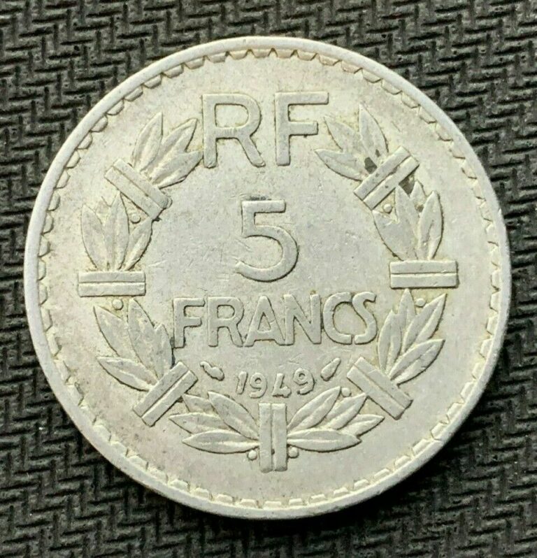 Read more about the article 1949 France 5 Francs Coin XF     World Coin     Aluminum    #B728