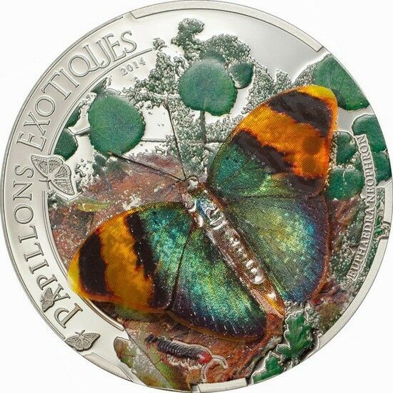 Read more about the article Central African 2014 Butterfly Neophron 3D 1000 Francs Silver Coin Proof