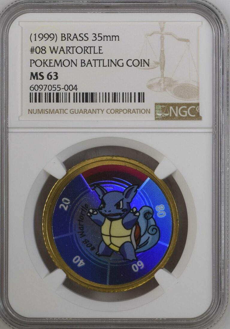 Read more about the article 1999  NGC MS-63 ()  #08 WARTORTLE POKEMON BATTLING COIN