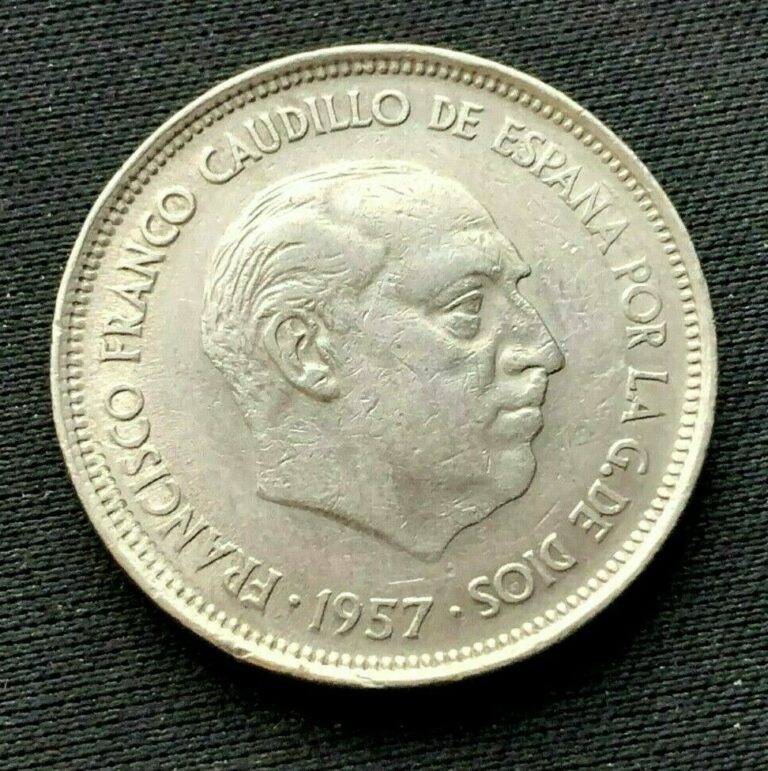 Read more about the article 1957 Spain 25 Pesetas Coin XF +   Copper Nickel  World Coin   #C134
