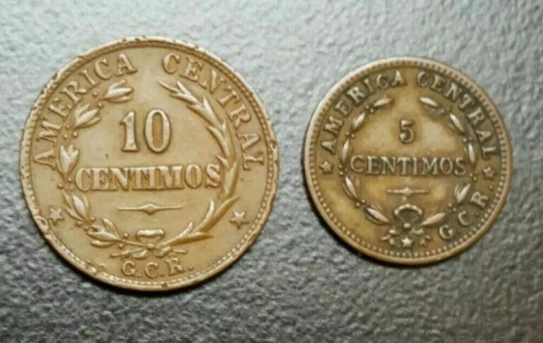 Read more about the article 1929 COSTA RICA LOT 5 10 CENTIMOS SCARCE COINS KEY DATE ONE YEAR TYPE KM 169 170